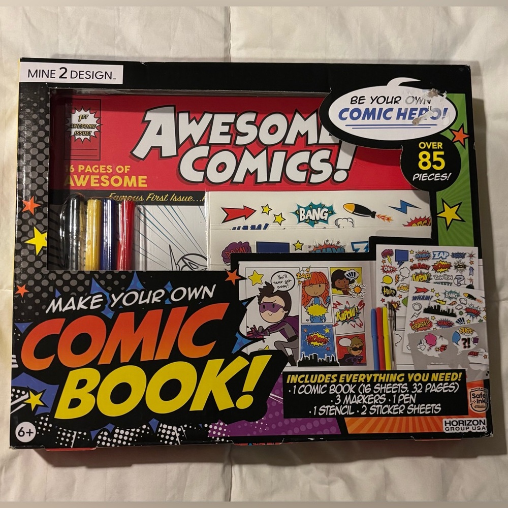 Mine 2 Design Awesome Comics Make Your Own Comic Book Kit Horizon Group USA 85pc